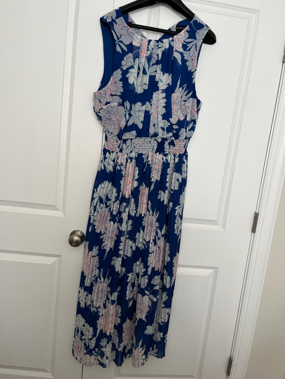 Lane Bryant Navy Floral Maxi Dress with Pink & White Blooms